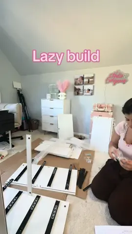 Some call it lazy i call it efficient 🎀✨🤌🏼 #timelapse #fyp #myroomdecor #buildingfurniture 