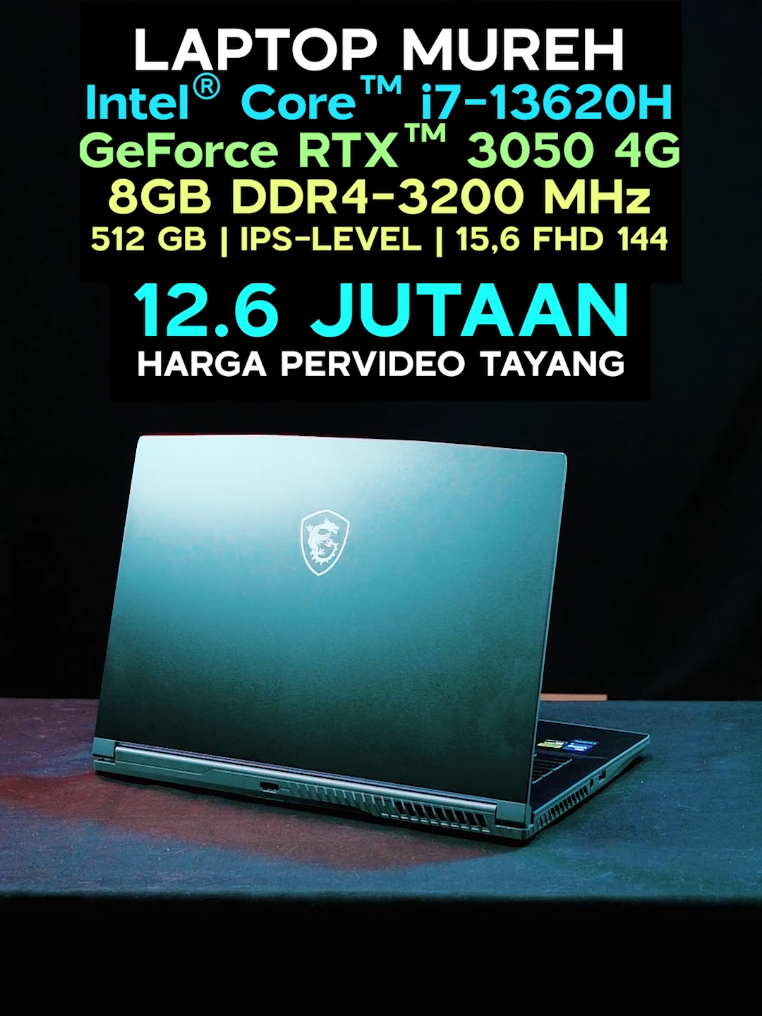 Laptop Gaming Murah, sudah pake Intel® Core™ i7-13620H + RTX 3050 bossku 1080 144, DDR4 :( ini bukan GF63 Thin ya! ini MSI THIN 15... Gass lahh!