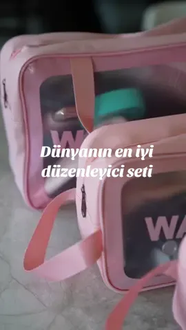 3'lü set olarak satılıyor, su geçirmiyor, mükemmel bişey buldum #Washbag #organizewithme #seyahat #makyajmalzemeleri #makeupbag #kesfet #kesfetteyiz #düzenleme 