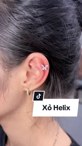 Quá là xinh cho một chiếc helix 🦋🩵 #piercing #xokhuyen #queenpiercing #xh 