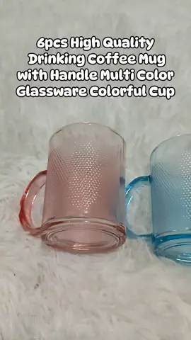 6pcs High Quality Drinking Coffee Mug with Handle Multi Color Glassware Colorful Cup #mug #coffeemug #glassware #glassmug 