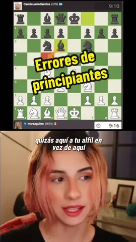 Errores que cometen los principiantes♟️ #chess #ajedrez  ¿Quieres jugar una partida conmigo? Comenta tu usuario de @Chess.com en Español y tu Elo👇🏼 Camila me dio permiso de compartir esta partida❤️ 