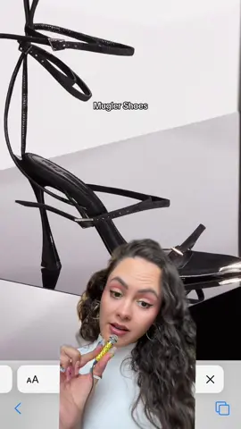 Mugler have launched shoes…do we like? #mugler #designershoes #luxuryshoes #shoetok #designerheels #greenscreen 