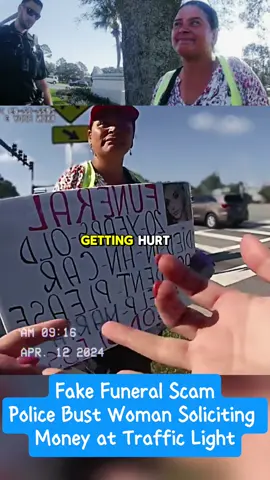Fake Funeral Scam - Police Bust Woman Soliciting Money at Traffic Light#cops #copsoftiktok #police #policeofficer #copsusa #truecrime #viral #foryoupage #law #arrested #foryou 