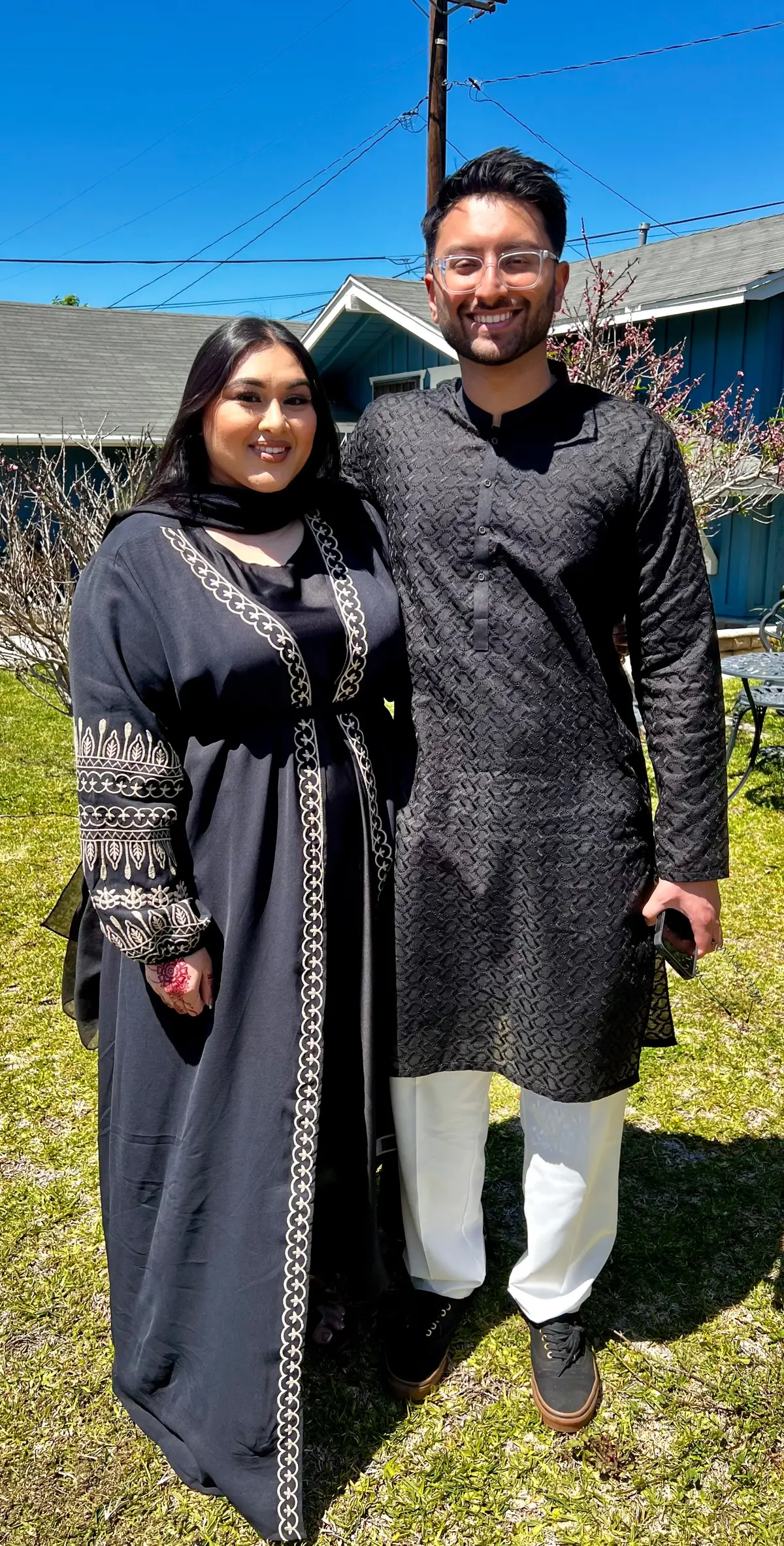 to you & yours from me & mine. ❤️ #alhumdulillah #fyp #couplestiktok #couples #couplegoals #husbandwife #eidmubarak #eidoutfit #eid #browntiktok #husbandgoals #browncouple #eidcouple #arab 