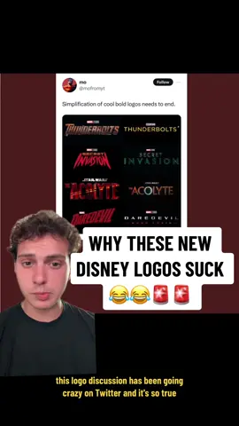 Disney shows us amazing logos then fire up Microsoft Word and change them😂 Let me know if you actually like any of the new logos⬇️⬇️ #movietok #comictok #fypシ #fyp #talking #Rumors #tvshow #viral #viralvideo #news #mcu #marvel #marvelstudios #marvelcomics #marveltok #starwars #daredevil #secretinvasion #disney #disneyplus #thunderbolts #thethunderbolts #creatorsearchinsights disney the thunderbolts star wars disney logos daredevil logo 