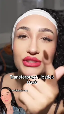 Will you be trying this out??😻 Note- it does change the finish of the lipstick and makes it more matte💄 @GLAMZILLA @Kolbi @Hourglass Cosmetics @ONE SIZE BEAUTY #lipstickhack #transferproofmakeup #transferprooflipstick #kissprooflipstick 