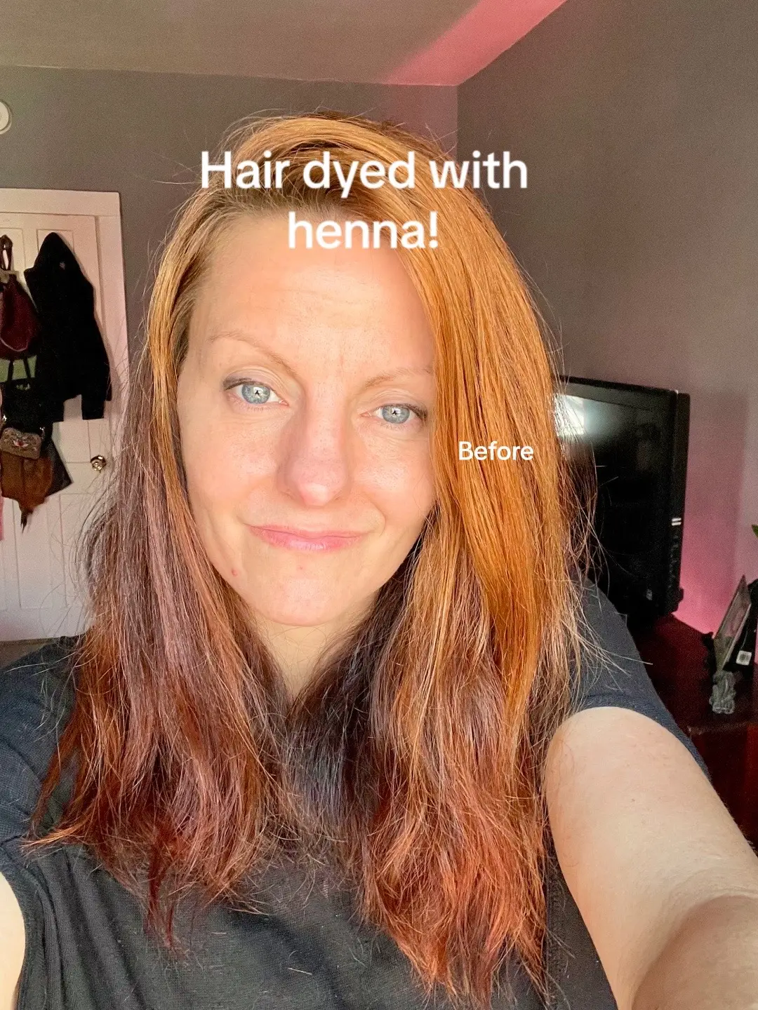 Check out these before and after pictures. She used pure henna to get this result! Show us your results. #haircolortransformation #hennahair #hennahairdye #naturalhair #plantbasedtiktok #plantbasedhairdye #hairbeforeandafter #henna #redhairdye #ppdfreehaircolor #fyp #hairdye #hairdyeathome #gingerhair 