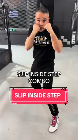 This technique dodges a punch by simultaneously slipping the head outside and taking an inside lateral step, enabling evasion and opening up counterpunches 🥊 #papaiosif #boxing #family #fyp #foryou 