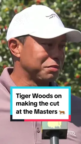 Tiger Woods is feeling good after conquering 23 holes on a windy Friday to make the cut at Augusta National. 💪 #golf #golftok #golftiktok #masters #TheMasters #tiger #tigerwoods #tigerwoodsgolf #augusta #majorchampionship #goat #golfgoat #golfer #augustanational 