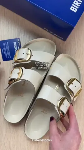 @BIRKENSTOCK USA Arizona big buckle high shine ecru sandal✨ #birkenstocks 