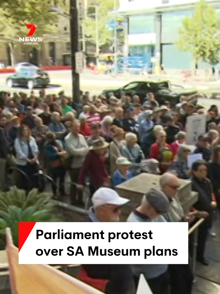 'SOS – Save our Science': Hundreds have rallied on the steps of parliament to save almost 30 jobs from the axe at the South Australian Museum. A team of internationally renowned scientists who care for over five million specimens and cultural items would be replaced under a proposed restructure. #Adelaide #7NEWS