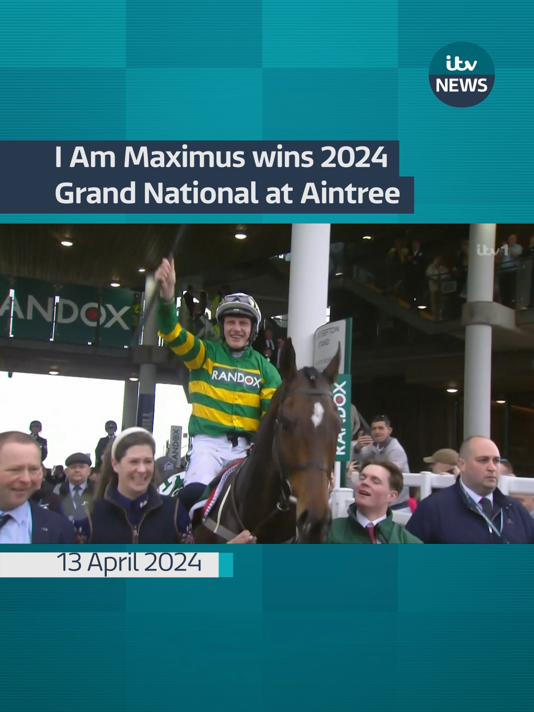 Trained by Willie Mullins and ridden by Paul Townend, I Am Maximus stormed up the famous run-in to claim success as the 7-1 favourite #itvnews #grandnational #horseracing