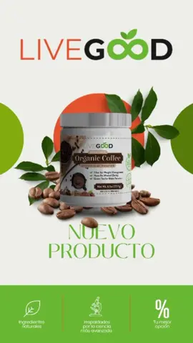 ¡Despierta con Energía Natural! ☕☀️ Café Orgánico LiveGood ¡Prepárate para empezar tu día con un impulso de energía natural! ☕☀️ Descubre el delicioso café orgánico de LiveGood, cuidadosamente seleccionado para brindarte un sabor excepcional y beneficios para la salud. 🌱 Con ingredientes de la más alta calidad y un proceso de producción sostenible, cada taza es una experiencia revitalizante para el cuerpo y el alma. ¡Deja que el café de LiveGood te acompañe en tu viaje hacia un estilo de vida más saludable y equilibrado! #CaféOrgánico  #EnergíaNatural  #LiveGood  #Bienestar #tiktok #tiktokers #livegoodespañol