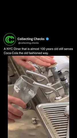 This diner in NYC is still serving Coca-Cola the old fashioned way! 👍 How cool is this? ⬇️ Credit: DM for credit/removal. #collectingchecks #viral #explorepage #nyc #nycdiner #cocacola #soda #oldschool #diner