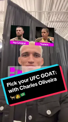 Pick your UFC GOAT: with Charles Oliveira 🐐👑🇧🇷 #UFC300 #UFC #MMACharlesoliveira #GOAT #Brazil #charlesdobronxs #conormcgregor #khabib #khabibnurmagomedovvv #fight #ko
