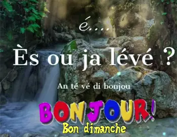 TI POVÈB KRÉYÒL ANNOU « Sa ki taw la riviè pa ka chayé'y !! » Ce qui est à toi ne peut pas être emporté par la rivière !! MORALITÉ : Ce qui t'appartient le restera, personne ne peut échapper à sa destinée !! Bon dimanche à vous tous !!! (Musique : Admiral T « Mèsi Bondyé »)
