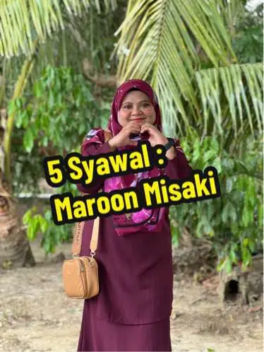 5 Syawal : Maroon Misaki .  Baju : RM24.80 Tudung : RM 5 Total : RM 29.80 P/s : Nampaknya yis kt pipi n badan mengembang dgn jayanya . #syawalorenmisaki #syawalorenmisaki2024