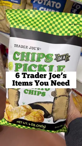 🛒6 TRADER JOE’S ITEMS YOU NEED🛒 It’s haul time and you guys know the drill! Follow for more weekly Trader Joe’s must-haves, recipe ideas, and more! ✨Will you be grabbing any of these this week? 💜Ube Mochi Pancake Mix ($3.99): Celebrating the start of Uber season! These pancakes cook up with slightly crispy outer edges and a chewy center with just the perfect amount of Ube flavor. run, don’t walk! 🍲Green Chile Chicken Bowl ($4.49): This makes a great little meal all on its own, but I like making tacos with it. I just scoop it into tortillas and top it with sour cream, roasted corn, and pickled red onion! 🥔Chips in a Pickle Potato Chips ($2.99): you know Summer is right around the corner when these chips come back! They have the best pickle flavor, and they are so crunchy and addicting, so I say get two bags! 🍒Pitted Amarena Cherries ($4.49): OK these are perfect, especially in my husband‘s old fashions. But they look really pretty on a cheese board, you can top them on ice cream or just eat them right out of the jar! 🍪Vanilla Cookie Thins ($4.49): I think these need more attention- they are so crispy and buttery you guys! I’m going to pair them with a little bit of lemon ricotta cheese, and raspberry jam, but you could also pair them with Nutella. 🌶️Crispy Jalapeño Pieces ($2.99):  Now, if you want to add a little spice to your life, these are great to have around. I will throw them on pizza, tacos, baked potatoes, nachos…pretty much anything. They are the best! #traderjoeshaul #traderjoesnewitems #traderjoes #traderjoesmusthaves #traderjoesfoodreviews #traderjoesmusthavesnacks #traderjoesfinds 