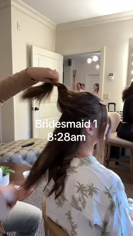 A day of bridesmaids, with time stamps!  I promise we know what the time lines should be for each wedding, based on our timing!  . . . #weddinghairinspo #njweddinghair #weddinghairideas #updo #hairinspo #bridalhair #weddinghairni #bridehairstyle #weddinghairstyle #njbride #weddinghair #bridesmaidhair #wedding #bridalhairstyle #weddingstyle #njweddings #bridal #njweddingvenues #weddinginspiration #njbridal #njwedding #bridetok #weddingtiktok #bridetobe #2024bride #2025bride