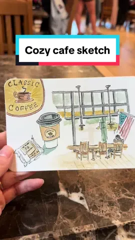 Sharing my cozy cafe sketch session at Classic Coffee in Glendora, CA. It’s been raining all weekend but the coffee shop was very warm and inviting ☕️ #glendora #cafesketch #cozyvibes 