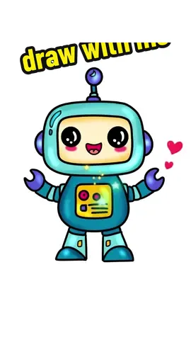 Draw with me this cute Robot 🤖😍...... #LearnOnTikTok #cute #drawing #foryou #art #artistsoftiktok 