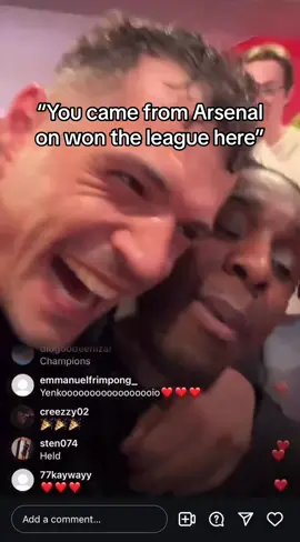 🔴⚪️👀 Frimpong to Granit Xhaka: “You came from Arsenal and you won it here, my G!” 🏆