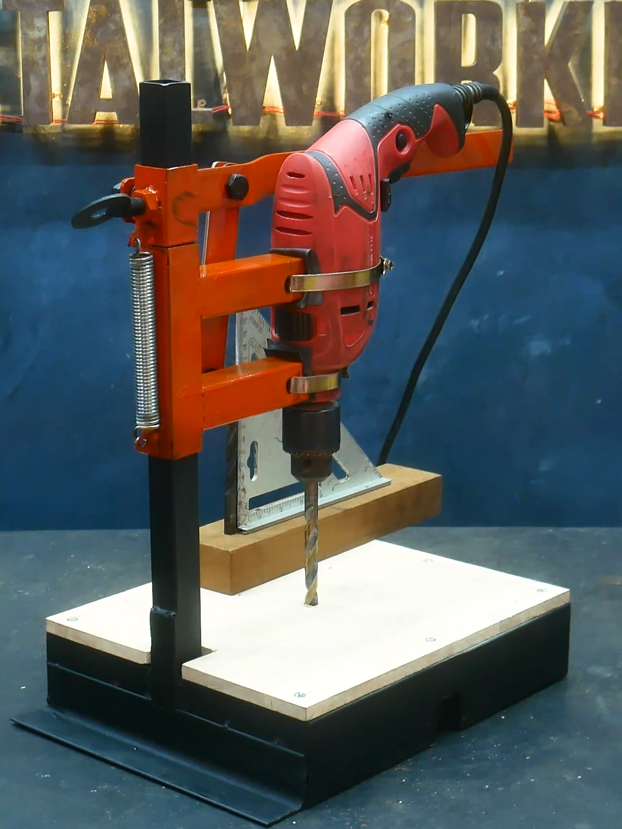 Metalworking DIY and Crafts Making Press Driller Stand #DIY #tricks #hacks #metalworking #metalwork #metal #welding #welder