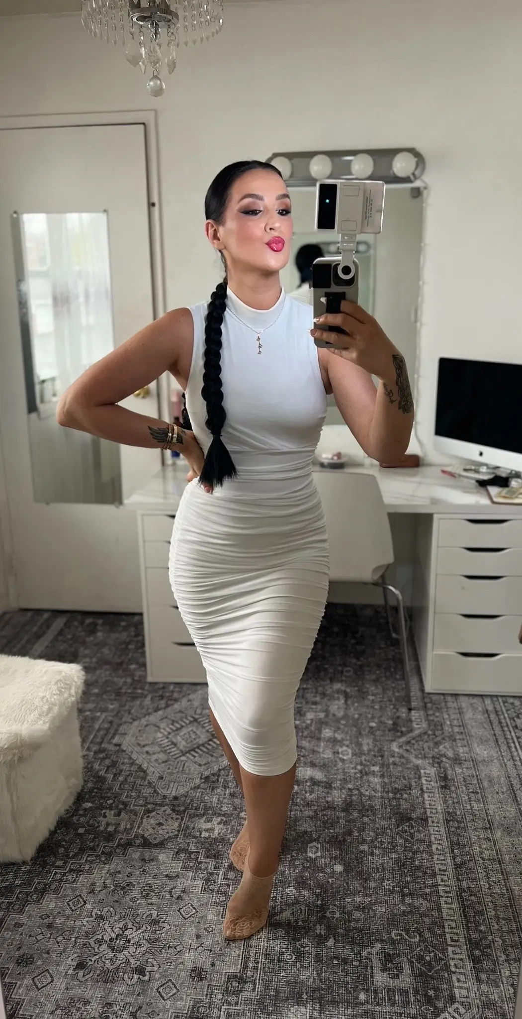 Im obsessed with it!! Look at how stunning this dress is 🥵 ##BeautyTok##dresses##partydresses##selfielight##braids##ttshop##TikTokShop##carpet##tiktokmademebuyit