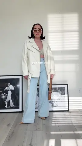 All I know is that this outfit is giving what it needs to give 🤠✨ #FitTok #fitcheck #outfitinspo #outfitideas #datenightoutfit #gnooutfit #oversizedleatherjacket #leatherjacketoutfit #easyoutfitideas 