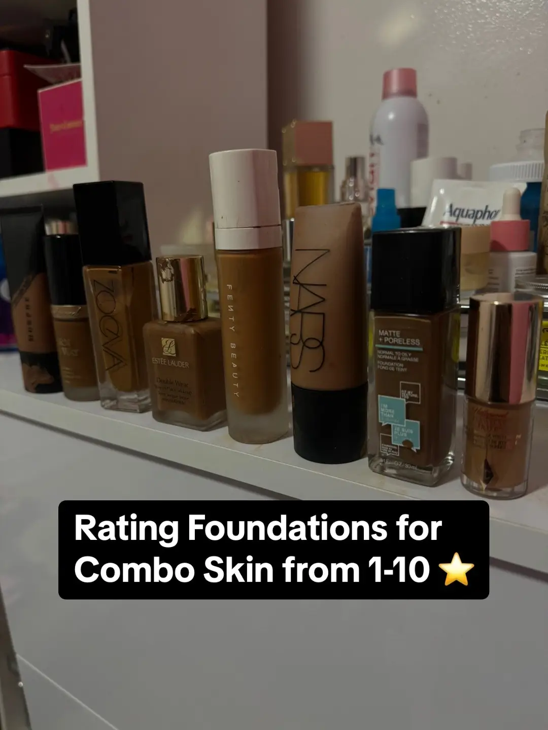 Thoughts on these ratings? Let me know in the comments 🥰  #foryou #makeupreview #foundationroutine #makeuptips #nars #esteelauder #maybellinefitme 