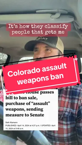 The Colorado house just passed Bill 24-1292 banning the purchase and sale of “assault weapons”
