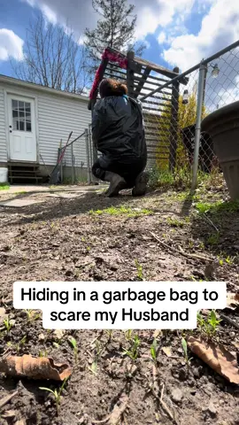 Had to stick with the garbage theme....and it got him again 😂 ✨Leave some ideas for our next prank in the comments✨ #husbandpranks #husbandreaction #prankmyhusband 