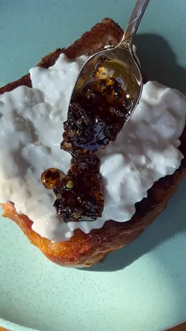 PSA: CROISSANT BREAD exists and it’s superb topped with cottage cheese and our Kelp Chili Crisp ❤️ ENJOY!!!  #fyp #fypシ #cottagecheese #kelp #barnaclefoods #alaska #seaweed #kelp #toast 