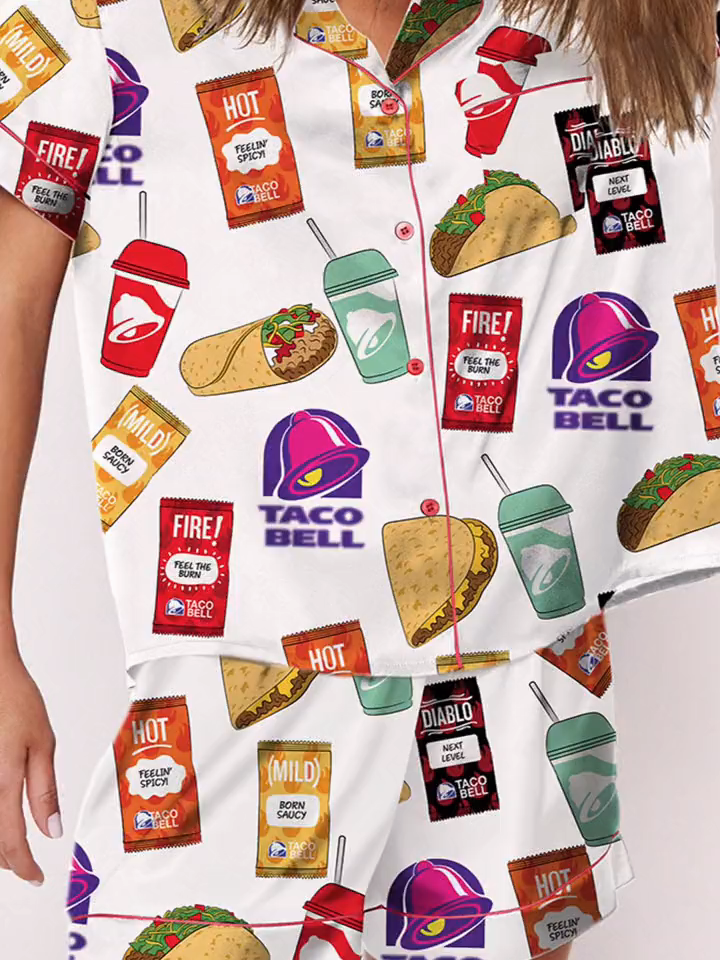 I want to wear this Taco Bell pajama to taco shop!lol.#SHESHOW #TACO #pajama