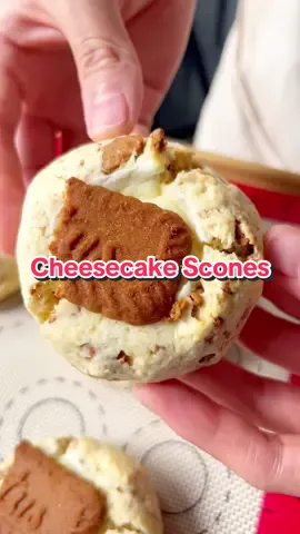 Cheesecake Scones. Recipe linked in my bio. #cheesecake #scone #scones #dessert #desserts #Recipe #baking #cooking #fyp #viralvideo #viraltiktok 