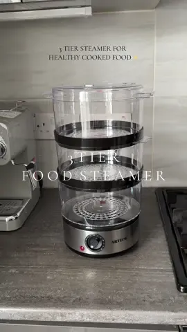 The perfect 3 tier steamer for healthy cooked food & cooking it in one go! It has a timer on it and it’s easy to clean!🫶🏼 #foodsteamer #healthycooking #kitchenappliance #homefinds #CookingHacks #tiktokmademebuyit #flashsale #kitchenware #kitchenessentials #cookinghacks 