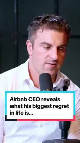 Airbnb CEO opens up about what would be his biggest regret in life..his answer makes you think  🥺 #diaryofaceo #stevenbartlett #podcast #podcastclips #brianchesky #airbnb #business