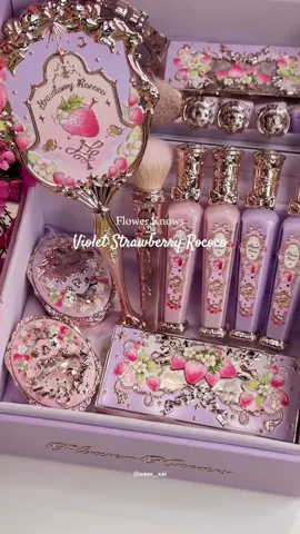 violet strawberry rococo collection 🍓💜 @Flower Knows Makeup  #makeup #BeautyTok #cbeauty #flowerknows #strawberryrococo #aesthetic #fyp 