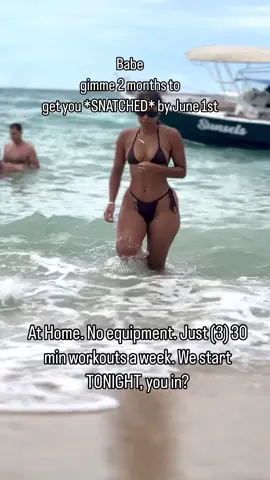 Babygirl imagined if you started tomororw 😘. Imagine how good it would feel 8 weeks from now (June 8th) wearing that bathing suit you’ve been eyeing.  It just takes 90 minutes a week 🤷🏽‍♀️. From home 🏡. No gym needed. No baby sitter. I just need you to sign up and show up and I’ll do the rest. You got this beautiful. Are you ready?   👉 Click link in bio to start your summer body makeover with me.  #MomsofTikTok #momlife #snatched 