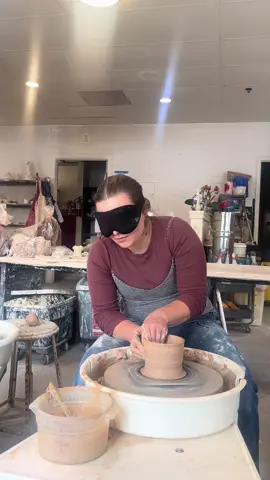 Have you ever tried throwing with a blindfold on? #pottery #ceramics #artist #hobby #crafty #artteacher #oddlysatisfying #craft #DIY #handmade #wheel #wheelthrown #oddlysatisfyingvideo #relax #SmallBusiness #create #CapCut 