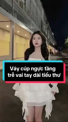 Váy cúp ngực tầng trễ vai tay dài dáng tiểu thư #vayxinh #thoitrangnu #outfit #style #xuhuong #foryou #tiktok #phoidoxinh #tinhyeushopp 
