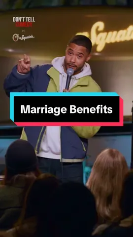 “Marriage Benefits” 🎤: @Langston Kerman | Watch Langston’s Don’t Tell Comedy set on our channel! Your soap is a joke! Upgrade your personal care with @Dr. Squatch  #donttellcomedy #langstonkerman #standupcomedy #comedy #funny #marriage #marriedlife #tax #taxseason 