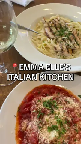Pov: you found the best italian restaurant in OKC 🍝 @Emma Elle’s Italian Kitchen  It’s been almost a week since I had dinner at Emma Elle’s in Oklahoma City and I cannot stop thinking short literally everrrryyyyy singleeeee piece of food I ate. And as you can see… we ate a LOT OF FOOD 😂 Here’s everything we ate: - Table bread  - Meatballs - Mama’s Lasagna - Fettuccini Alfredo  - Chocolate Cake - Pepperoni Pizza (to take home for later 🥰) - Cannolis  This spot is perfect for a date night, night out with the girls, or family dinner! I loved the open kitchen, where you can watch them cook your pizza in their wood fired pizza oven 🍕 #okcfoodie #okceats #okcinfluencer #okcblogger #oklahomacity #okcrestaurant 
