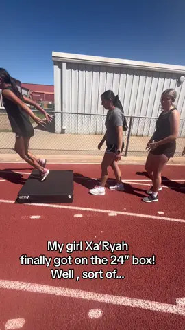 She’s really the sweetest girl who has improved so much! @ryah🌷 #track #trackandfieldtiktoks #plyometrics #jump #falldown #fyp #ouch #herecomestheboom 