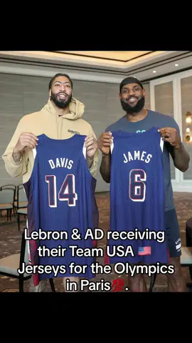 Lebron and AD received their 2024 Team USA jerseys well deserved congrats fellas let’s get the gold medal this summer in 2k24💯. #KingJames #AnthonyDavis #Lakers #2024olympics #Paris #RedeemTeam2 #Fyp 