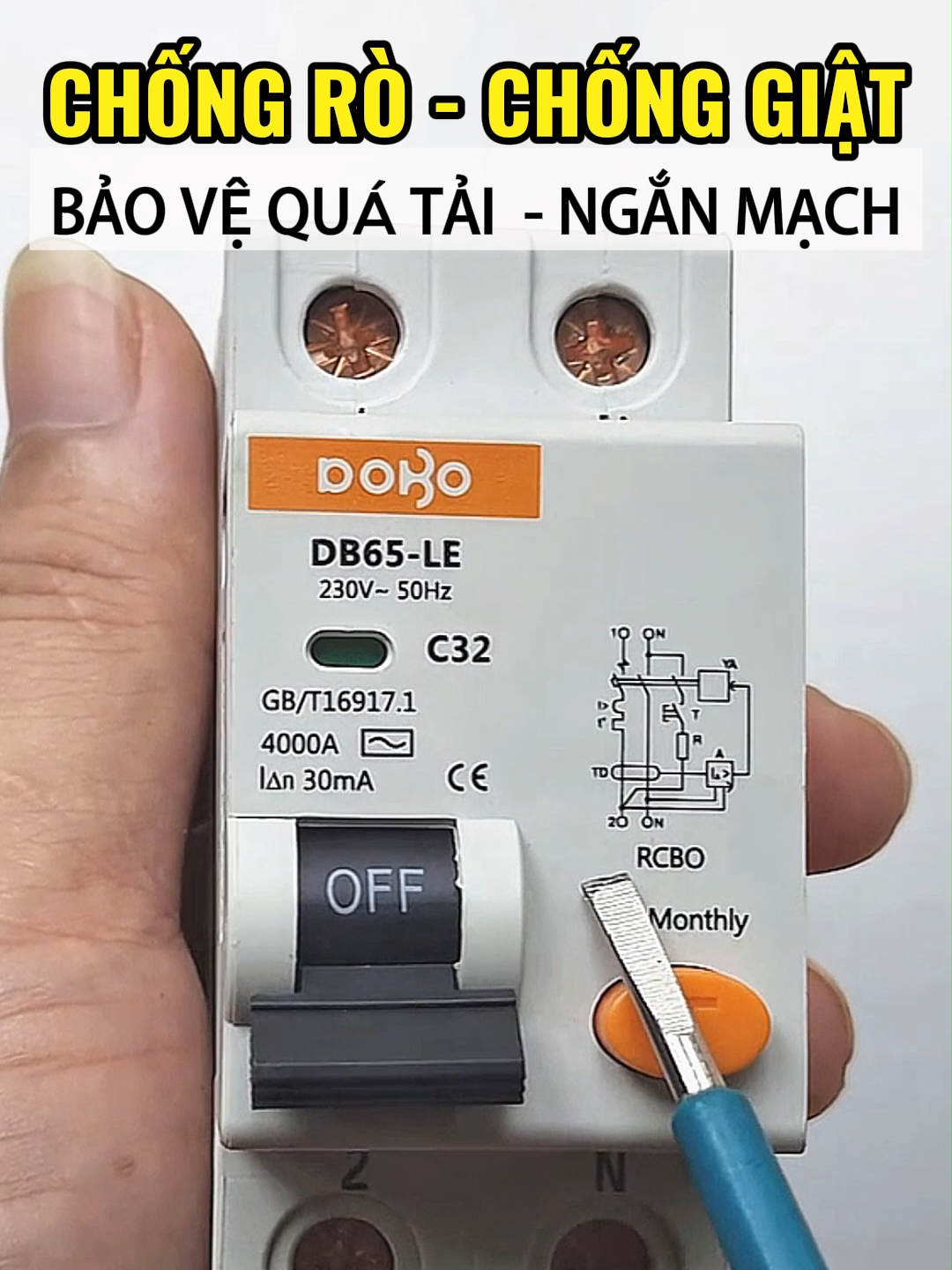 Aptomat RCBO chống rò chống giật bảo vệ quá tải và ngắn mạch #rcbo #aptomatchonggiat#mcb#mcbbaovequatainganmach#rcbodobo #kythuathay #sondodien