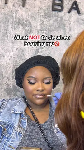 What you shouldn’t do at your makeup appointment 🚫⬇️: 1. Talking on the phone is a distraction and can lead to mess ups and a longer makeup duration. 2. No kids or extra guest unless being serviced‼️ 3. No eating or drinking while being serviced. This can cause creasing and mess ups while trying to get the perfect glam. 4. Checking your camera/mirror every 2 seconds subconsciously makes us feel like we’re not doing a good job. Just trust the process, I got you, I promise❤️ P.S I love her very much 😂😘 __________________________ Click link 🔗in bio for booking inquiries! #dmvmakeupartist ##fyp##atlmua #blackwomenmakeup#reels #explorepage #brownmelaninmua #makeupforwoc #baltimoremua #makeupartistworldwide ##makeupartist ##mdmakeupartist