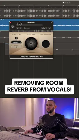 Simple way to remove room reverb from vocals! #vocalediting #mixandmaster #hiphopmixing #rapmixing #soundengineer #logicprox #mixingtips #vocalmixing #mixingmusic 