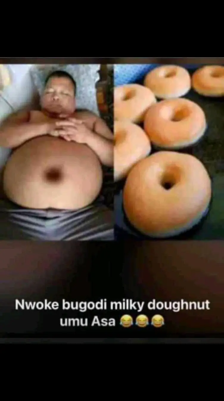 Even the belly have hole in the middle 🤣🤣 #itztreasy #itzzzttrreasy #treasy #milky #doughnut #milkydoughnut 